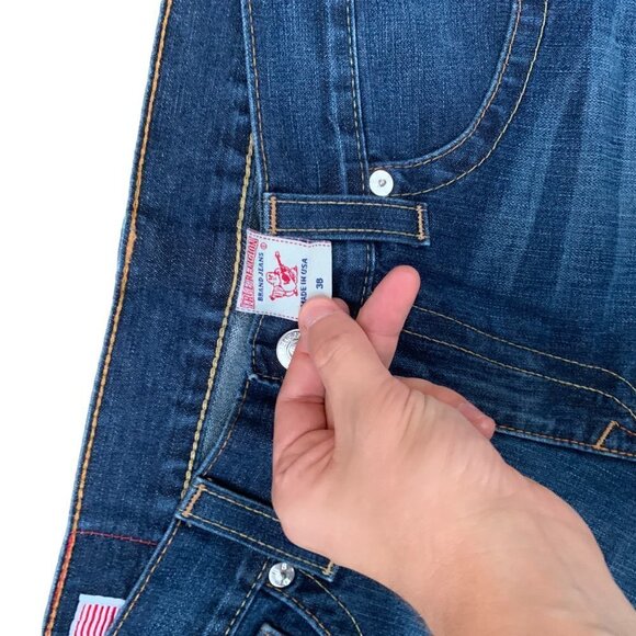 Vintage True Religion Jeans Shorts Size 38 BILLY Blue - Picture 5 of 5